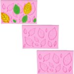 3D Leaf Silicone Moulds — 3 Pieces for Fondant and Chocolate