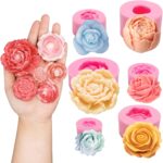 3D Rose and Flower Silicone Moulds — 6 Pieces