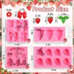 3D Strawberry Silicone Mould Set — 4 Pieces with Bow and Flower Shapes