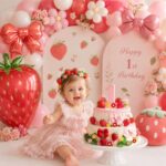 3D Strawberry Silicone Mould Set — 4 Pieces with Bow and Flower Shapes