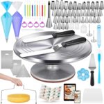 Aluminium Cake Decorating Kit — 180 Pieces with Turntable