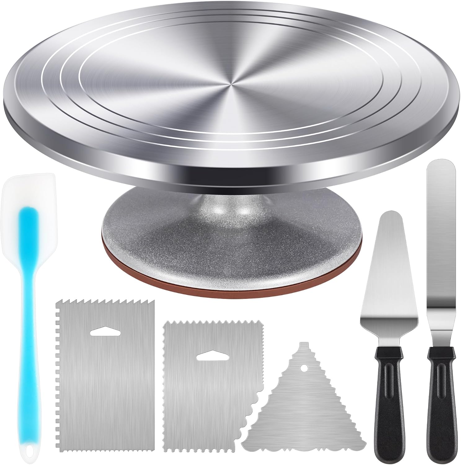Aluminium Cake Turntable 12 Inch with Decorating Tool Set Aluminium Cake Turntable 12 Inch with Decorating Tool Set