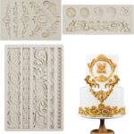 Baroque Scroll and Lace Silicone Moulds — 3 Pieces