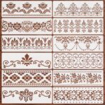 Border Stencils — 12 Pieces, Mandala and Floral Templates
