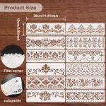 Border Stencils — 12 Pieces, Mandala and Floral Templates
