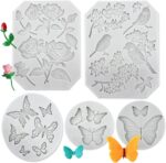Butterfly, Rose and Blossom Silicone Moulds — 5 Pack