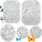 Butterfly, Rose and Blossom Silicone Moulds — 5 Pack