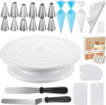 Cake Decorating Kit — 71 Pieces with Turntable and 12 Icing Tips