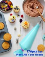 Cake Decorating Kit with 176 Pieces — Piping Bags, Tips and Couplers
