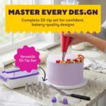 Cake Decorating Piping Tip Set — 55 Pieces with Storage Case