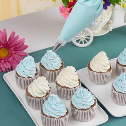 Cake Decorating Set — 100 Disposable 12-Inch Bags with Tips and Reusable Bag