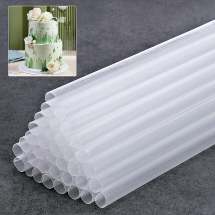 Cake Dowel Rods — 50 Pieces, 9.5 Inch Plastic Supports