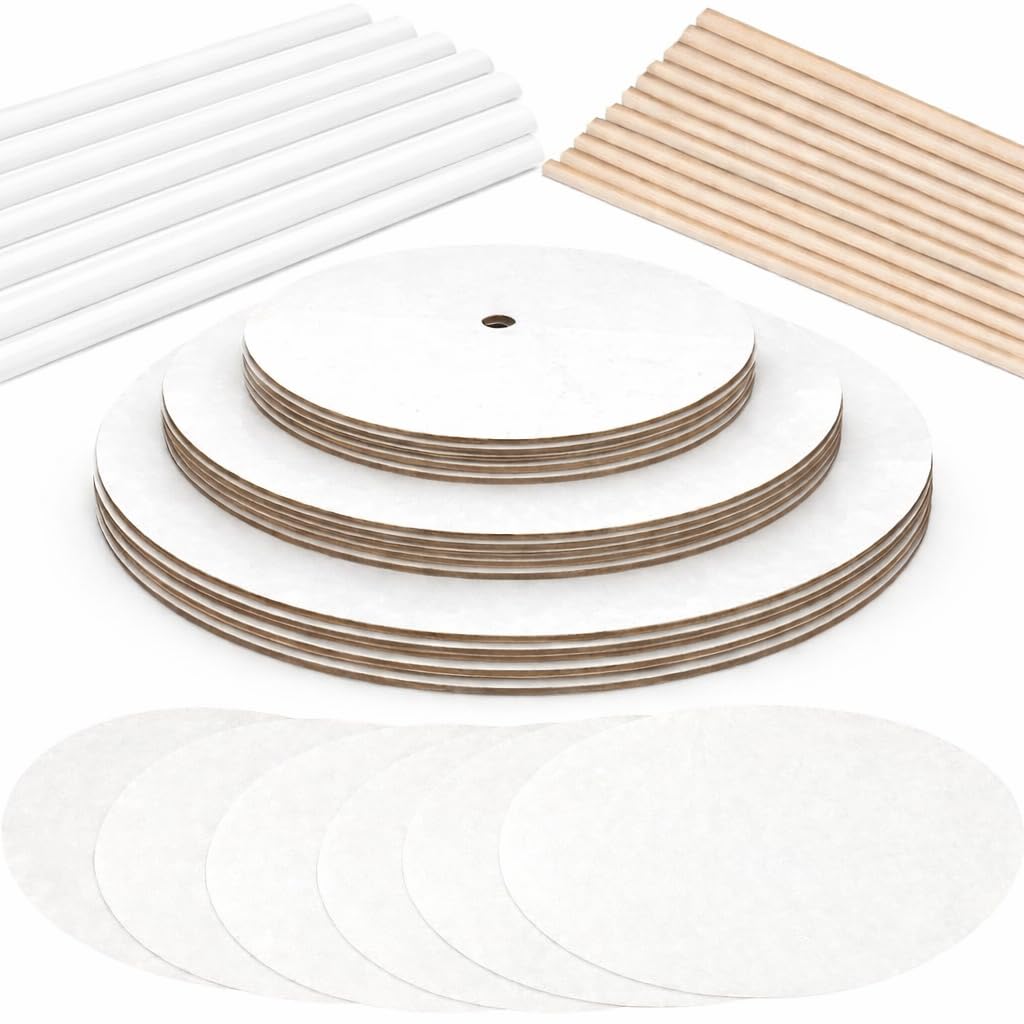 Cake Tier Stacking Kit — 10, 8 and 6 Inch Boards with Dowels Cake Tier Stacking Kit — 10, 8 and 6 Inch Boards with Dowels