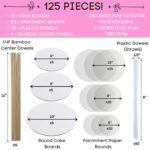 Cake Tier Stacking Kit — 10, 8 and 6 Inch Boards with Dowels