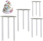 Cake Tier Support Set — 4 Reusable Boards and 12 Dowel Rods