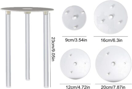 Cake Tier Support Set — 4 Reusable Boards and 12 Dowel Rods