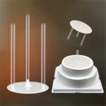 Cake Tier Support Set — 4 Reusable Boards and 12 Dowel Rods