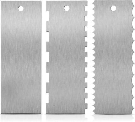Double-Sided Cake Comb 9 Inch — 3 Pieces, Stainless Steel