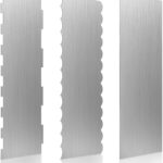 Double-Sided Patterned Cake Comb 8.6 Inch — 3 Pieces, Stainless Steel
