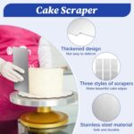 Double-Sided Patterned Cake Comb 8.6 Inch — 3 Pieces, Stainless Steel