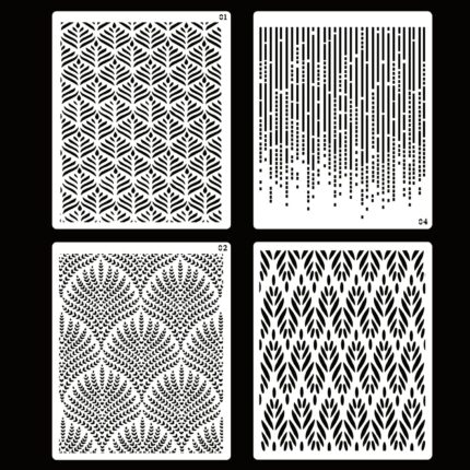 Floral Cake Stencils — 4 Pieces, Reusable Buttercream Templates