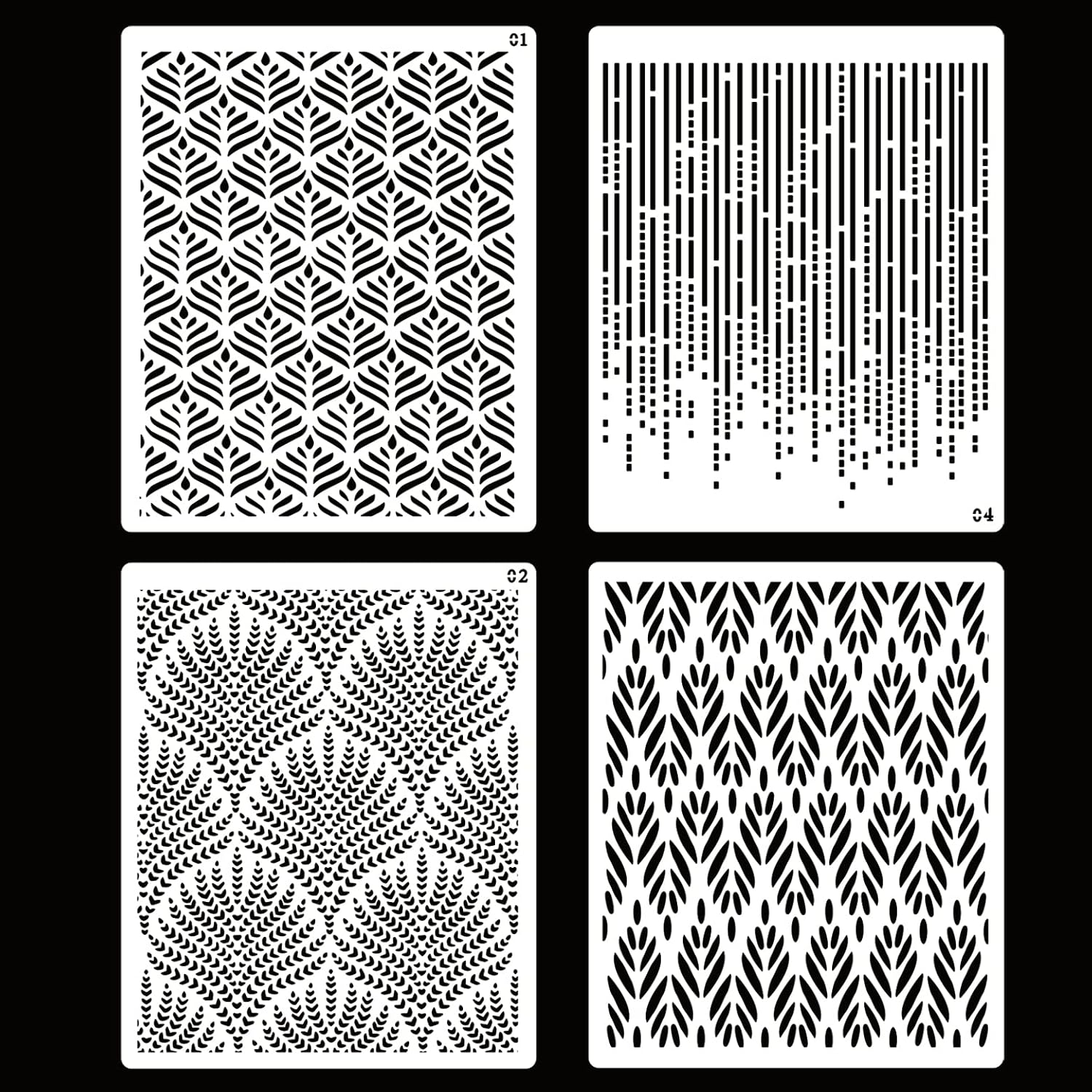 Floral Cake Stencils — 4 Pieces, Reusable Buttercream Templates Floral Cake Stencils — 4 Pieces, Reusable Buttercream Templates