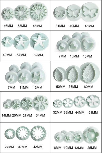 Flower and Snowflake Cookie Cutter Set — 44 Pieces