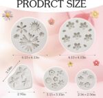 Flower Silicone Mould Set — 5 Pieces, Rose and Daisy Shapes
