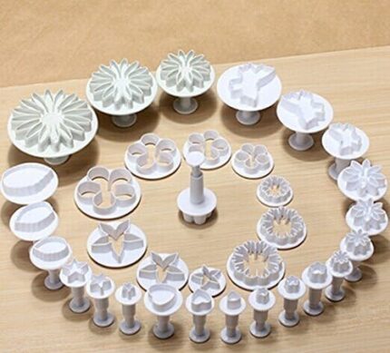 Fondant Plunger Cutter Mould Set — 33 Pieces for Sugarcraft