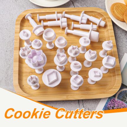 Fondant Plunger Cutter Set — 24 Pieces for Cake Decorating