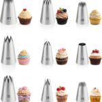 Large Piping Tip Set — 9 Pieces, Stainless Steel