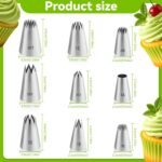 Large Piping Tip Set — 9 Pieces, Stainless Steel