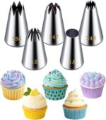 Large Piping Tip Set, Stainless Steel — Assorted Shapes