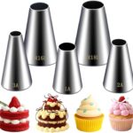 Large Round Piping Tip Set — 5 Pieces, Stainless Steel