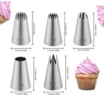Large Stainless Steel Piping Nozzle Set — 5 Pieces