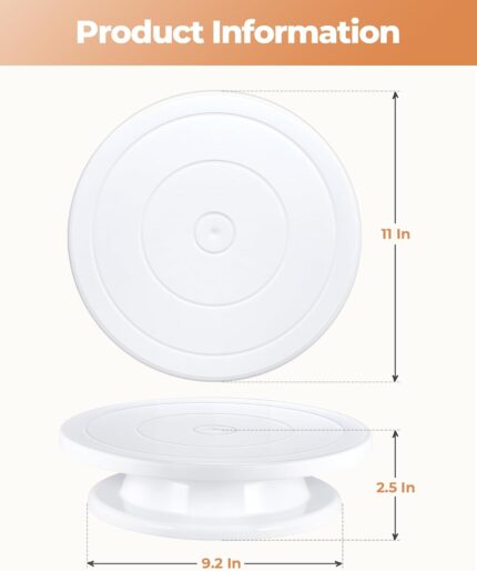 Lightweight Pedestal Cake Turntable with Non-Slip Base