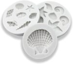 Marine Theme Silicone Moulds — 3 Pieces, Seashell and Starfish