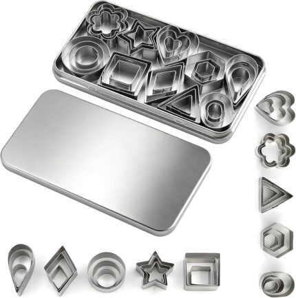 Mini Geometric Cookie Cutter Set — 30 Pieces, Stainless Steel