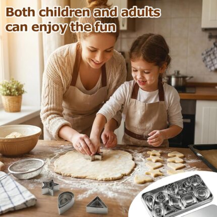 Mini Geometric Cookie Cutter Set — 30 Pieces, Stainless Steel