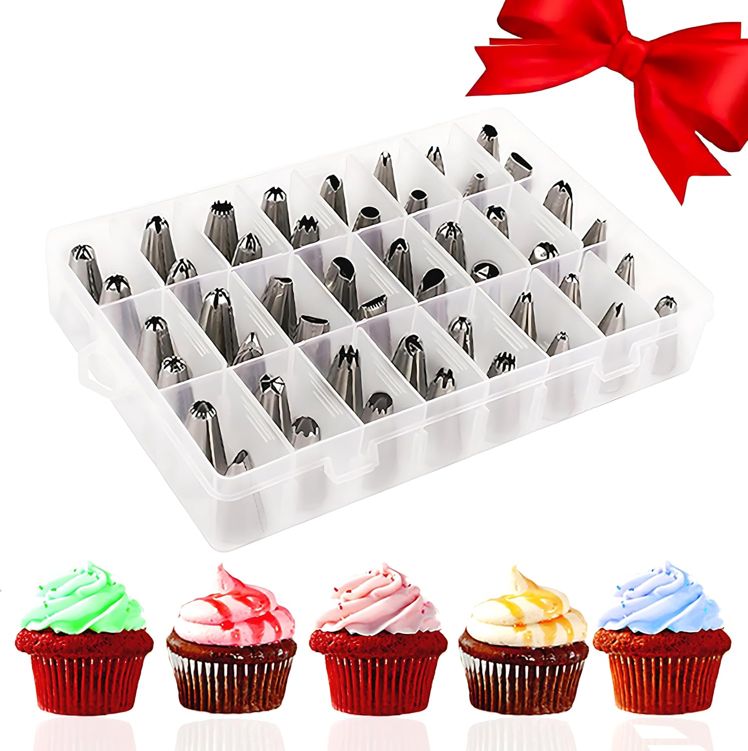 Numbered Piping Tip Set — 48 Pieces for Cookie and Cake Decorating Numbered Piping Tip Set — 48 Pieces for Cookie and Cake Decorating