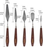 Palette Knife Set — 5 Pieces, Wooden Handles, Red