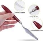 Palette Knife Set — 5 Pieces, Wooden Handles, Red