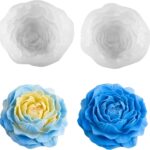 Peony Flower Silicone Moulds — 2 Pieces, 3.14 and 2.55 Inch
