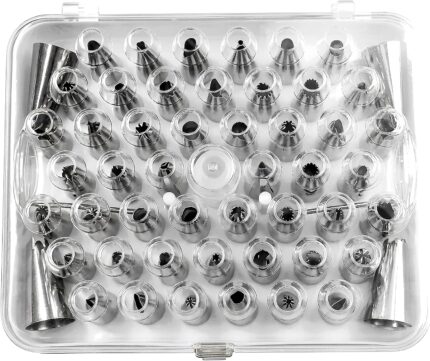 Piping Tip Set with Case — 55 Pieces, 48 Small and 4 Large