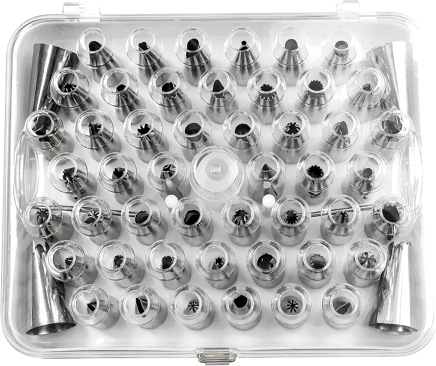 Piping Tip Set with Case — 55 Pieces, 48 Small and 4 Large Piping Tip Set with Case — 55 Pieces, 48 Small and 4 Large