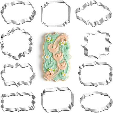 Plaque Frame Cookie Cutter Set — 10 Pieces, Stainless Steel