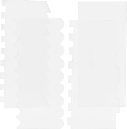Plastic Cake Scraper and Smoother Set — 4 Pieces