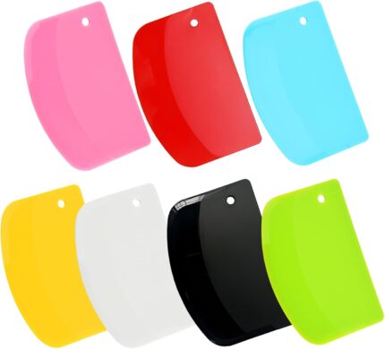 Plastic Dough and Bowl Scraper Set — 7 Pieces for Bread and Cake