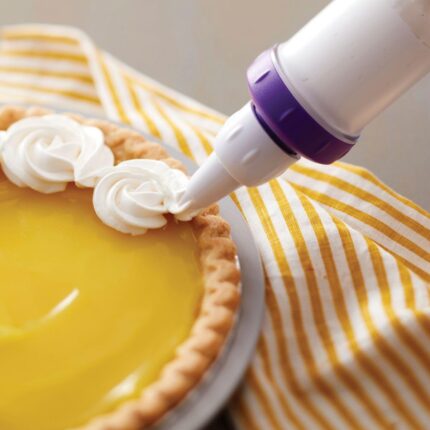 Plunger-Style Dessert Decorator with Four Tips and Couplers