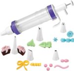 Plunger-Style Dessert Decorator with Four Tips and Couplers